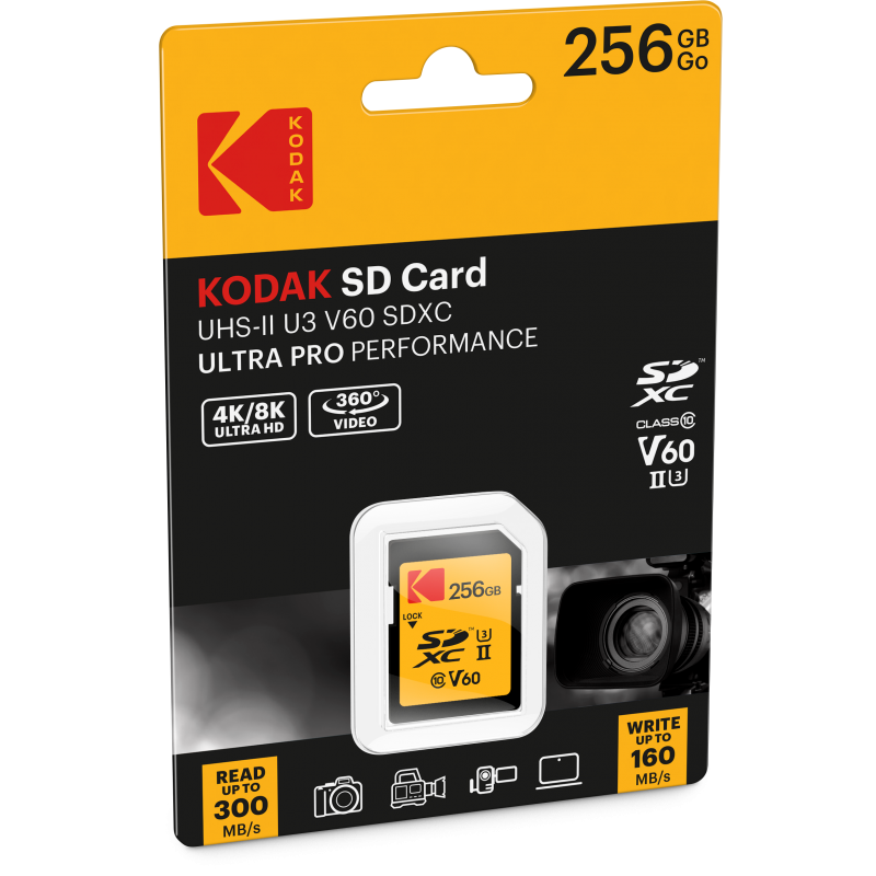 Carte SDXC UHS-II U3 v60 256go | kodak-sdxc-card-ultra-pro-256-go-v60-uhs-ii-u3-class10.png